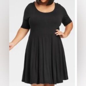 AVA & VIV Women’s Black Midi Swing Dress